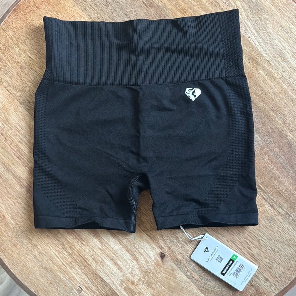 Black High-Waisted Bike Shorts with Compression Fit